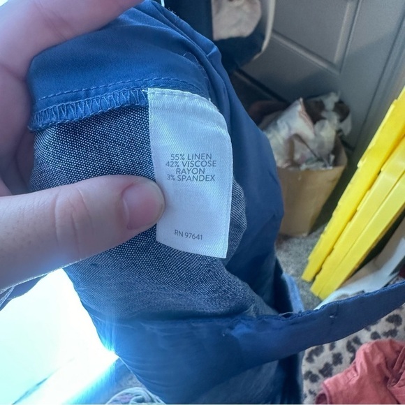 J Jill Blue Linen Stretch Blend Pull On Pants Size 1X Career Business Trousers - Picture 4 of 6